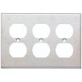 Doomsday Stainless Steel Metal Wall Plates 3 Gang Duplex Receptacle DO390341